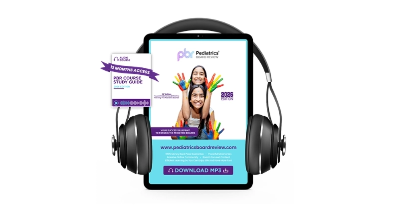 All Products Image showing the PBR edition audio course designed for on-the-go pediatric board review study